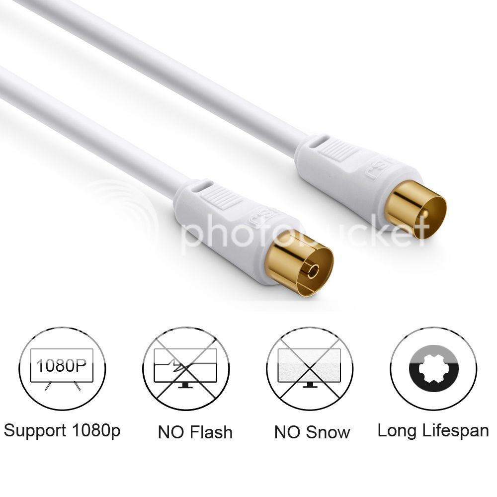 TV Antenna Extension Cable PAL Male to Female Aerial Flylead Cord Lead